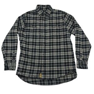 Jachs NY Mens LT Large Tall Black White Plaid Flannel Button Down Shirt 974954